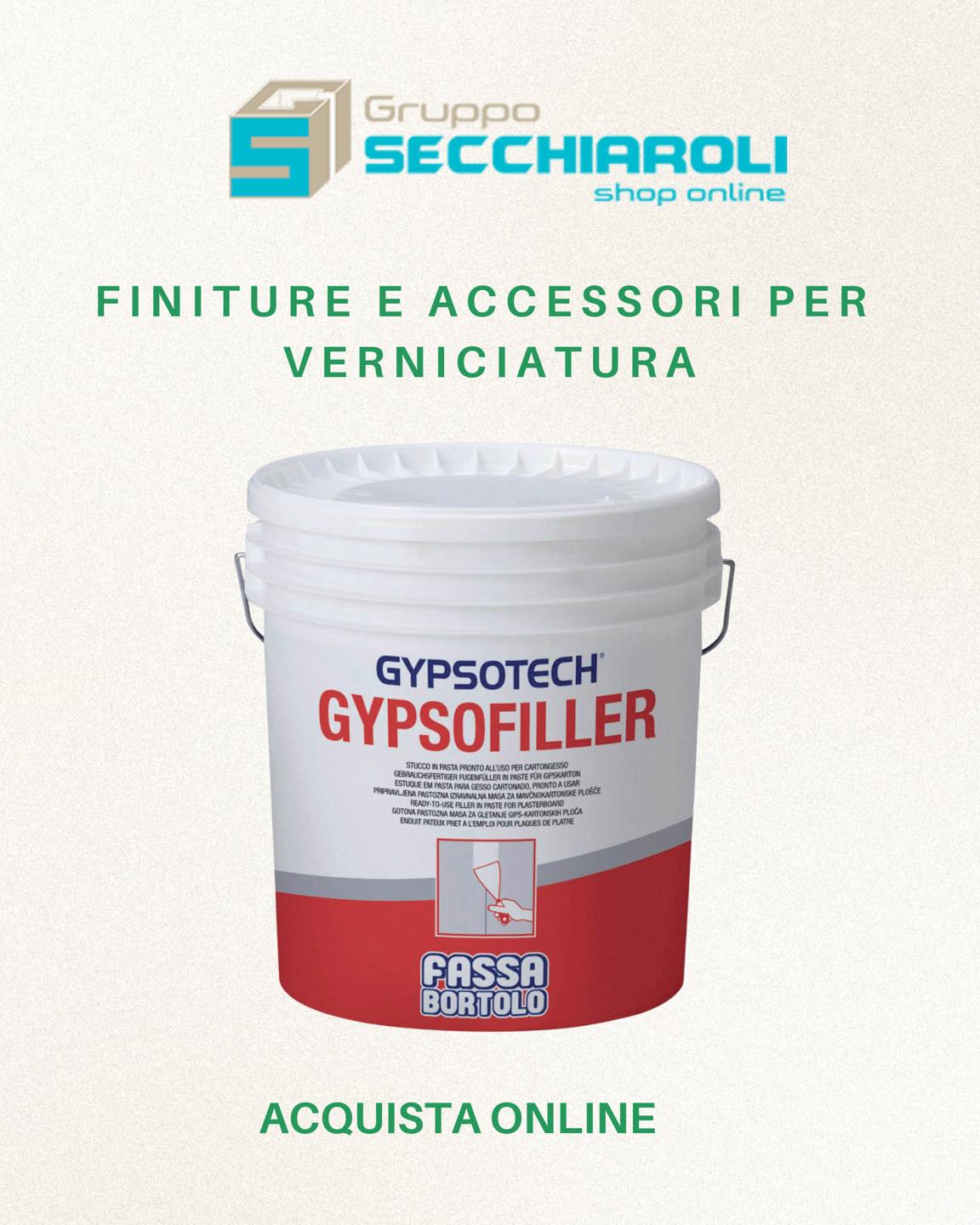 ✨ GYPSOFILLER: la scelta professionale per finiture impeccabili.
▫️
Stucco in pasta ad alte prestazioni, formulato con resine sintetiche e cariche selezionate per giunti perfetti con nastro di rinforzo e superfici in cartongesso lisce come nuove.
▫️
🛠️ Non solo cartongesso: ideale anche su intonaci e murature in laterizio, per un risultato uniforme, pulito e resistente.
▫️
📏 Precisione, facilità di applicazione, performance da vero pro.
▫️
Puoi acquistarlo qui: http://bit.ly/3MnDmCs
▫️
🔸🔸🔸
𝗚𝗿𝘂𝗽𝗽𝗼 𝗦𝗲𝗰𝗰𝗵𝗶𝗮𝗿𝗼𝗹𝗶.
𝑫𝒂𝒍 1949 𝒂𝒍 𝒕𝒖𝒐 𝒔𝒆𝒓𝒗𝒊𝒛𝒊𝒐 𝒏𝒆𝒍𝒍'𝒆𝒅𝒊𝒍𝒊𝒛𝒊𝒂.
📧 info@grupposecchiaroli.it
.
#edilizia #secchiaroli #ferramenta #costruzioni #caseinlegno #marche