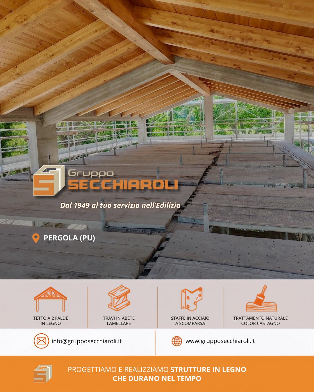 Ultimo progetto completato a Pergola (PU): la realizzazione di questo splendido tetto in legno a due falde.
La scelta è ricaduta sull'eleganza senza tempo dell'abete lamellare e del perlinato in abete, perfetti per garantire solidità e un isolamento strutturale impeccabile.
I dettagli che fanno la differenza?
🪵 Trattamento naturale color castagno: una finitura che protegge il legno e ne esalta ogni singola venatura, donando un carattere caldo e autentico.
🔩 Staffe in acciaio a scomparsa.
Vuoi dare una nuova luce al tuo tetto o alla tua casa? Contattaci per un sopralluogo e un preventivo personalizzato! 🛠️
𝗚𝗿𝘂𝗽𝗽𝗼 𝗦𝗲𝗰𝗰𝗵𝗶𝗮𝗿𝗼𝗹𝗶.
𝑫𝒂𝒍 1949 𝒂𝒍 𝒕𝒖𝒐 𝒔𝒆𝒓𝒗𝒊𝒛𝒊𝒐 𝒏𝒆𝒍𝒍'𝒆𝒅𝒊𝒍𝒊𝒛𝒊𝒂.
📧 info@grupposecchiaroli.it
.
#caseinlegno #legno #paglia #edilizia #bioedilizia #sostenibilità #efficienzaenergetica #madeinitaly