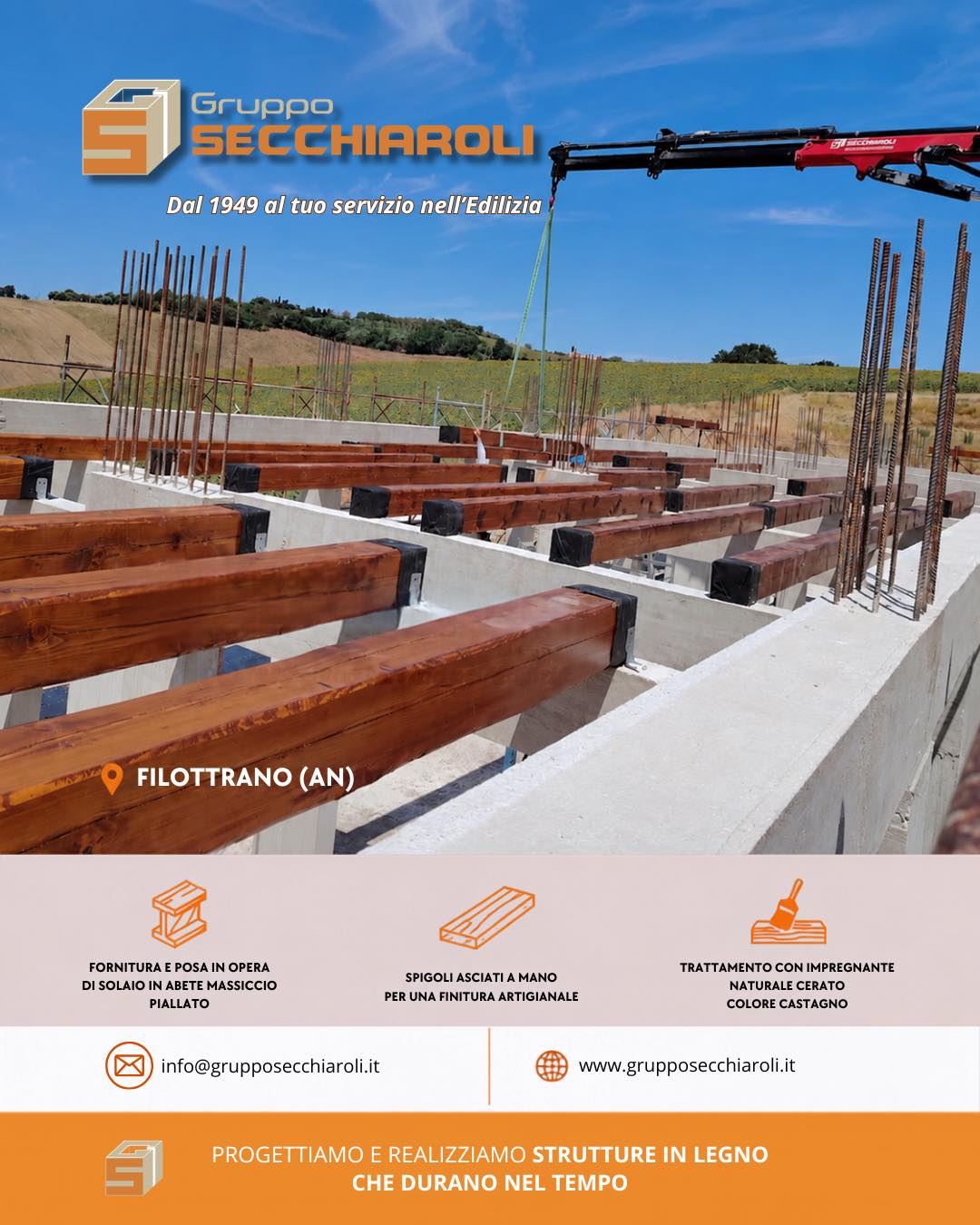 🏗️Un nuovo solaio in legno prende vita a Filottrano (AN).
Vi mostriamo uno dei nostri ultimi interventi: la fornitura e posa in opera di una struttura in abete massello piallato, pensata per dare carattere e calore a tutta la casa.
👷🏻♂️Abbiamo rifinito ogni elemento con spigoli asciati a mano. È proprio questa lavorazione artigianale a donare alle travi quell'aspetto autentico e leggermente rustico che rende unico ogni singolo pezzo.
👷🏻♂️Per la finitura abbiamo scelto un impregnante naturale cerato color castagno. Un trattamento che protegge il legno in profondità, evidenzia le sue venature e regala al soffitto una tonalità calda e avvolgente, perfettamente integrata con lo stile dell'immobile.
𝗚𝗿𝘂𝗽𝗽𝗼 𝗦𝗲𝗰𝗰𝗵𝗶𝗮𝗿𝗼𝗹𝗶.
𝑫𝒂𝒍 1949 𝒂𝒍 𝒕𝒖𝒐 𝒔𝒆𝒓𝒗𝒊𝒛𝒊𝒐 𝒏𝒆𝒍𝒍'𝒆𝒅𝒊𝒍𝒊𝒛𝒊𝒂.
📧 info@grupposecchiaroli.it
.
#caseinlegno #legno #paglia #edilizia #bioedilizia #sostenibilità #efficienzaenergetica #madeinitaly