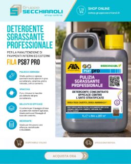 Come eliminare le macchie "impossibili" dal gres e sgrassare i pavimenti di casa? 🏠
La risposta è FILA PS87 Pro, il detergente sgrassante e decerante professionale studiato per superfici interne ed esterne!
✨ 4 prodotti in 1:
1️⃣ Sgrassante: per gres, cotto, pietra naturale e cemento molto sporchi.
2️⃣ Smacchiatore puro: per il gres porcellanato.
3️⃣ Decerante: elimina cere stratificate all'acqua e metallizzate.
4️⃣ Detergente di fondo: ideale per pietre non resistenti agli acidi.
👉 Clicca qui per ordinarlo ora sul nostro e-shop: https://eshop.grupposecchiaroli.it/vernici-e-detergenti/detergenti/ps87-pro-fila-lt1/
𝗚𝗿𝘂𝗽𝗽𝗼 𝗦𝗲𝗰𝗰𝗵𝗶𝗮𝗿𝗼𝗹𝗶.
𝑫𝒂𝒍 1949 𝒂𝒍 𝒕𝒖𝒐 𝒔𝒆𝒓𝒗𝒊𝒛𝒊𝒐 𝒏𝒆𝒍𝒍'𝒆𝒅𝒊𝒍𝒊𝒛𝒊𝒂.
📧 info@grupposecchiaroli.it
#caseinlegno #bioedilizia #sostenibilità #efficienzaenergetica