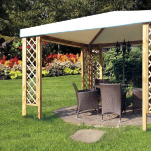 Gazebo in legno losa Capri con grigliati in legno  300x300 - immagine 1