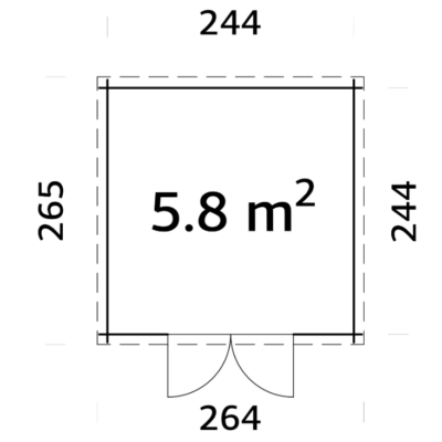 Casetta legno cm.260x260 spessore mm.19 Losa Zoe C - immagine 2