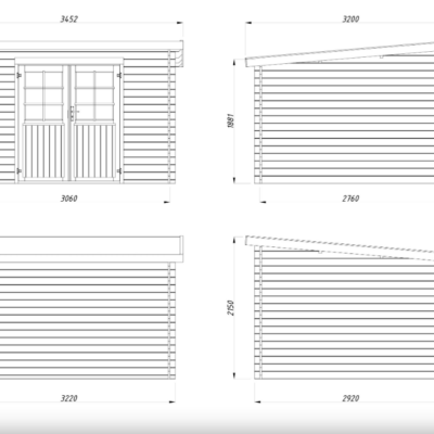 Casetta in legno cm. 322 x 292 sp. cm. 28 Losa Nora A - immagine 6