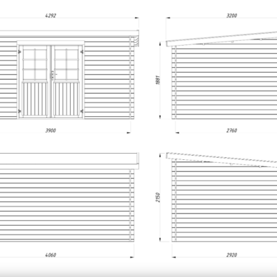 Casetta in legno cm 406 x 292 sp. mm. 28 Losa Nora B - immagine 5